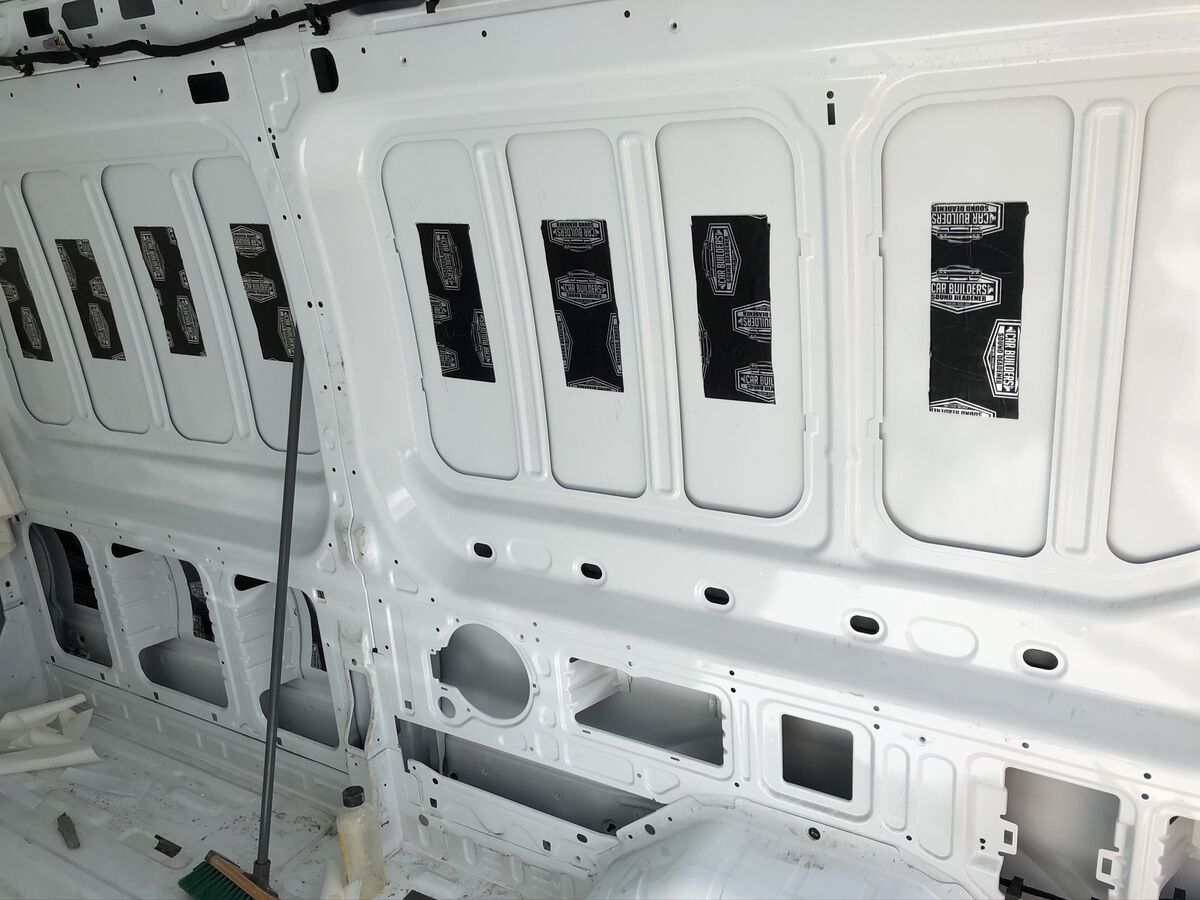 Sound deadening coverage on wall panels